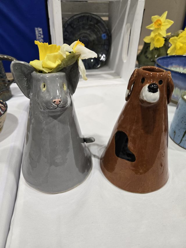 Two of Bev's animal vases