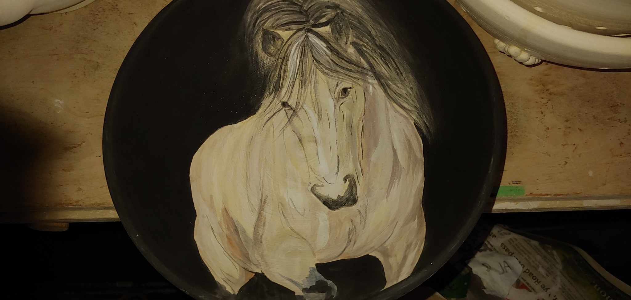 Beautiful bowl with handpainted horse, by Bev