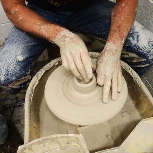 Picture of students at work in the studio