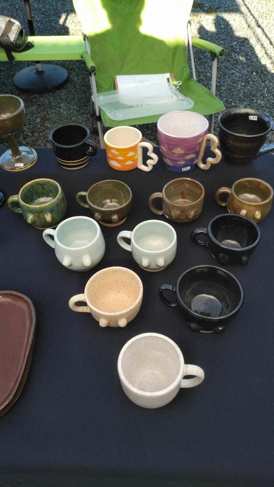 Sara's Tiddy mugs at a market