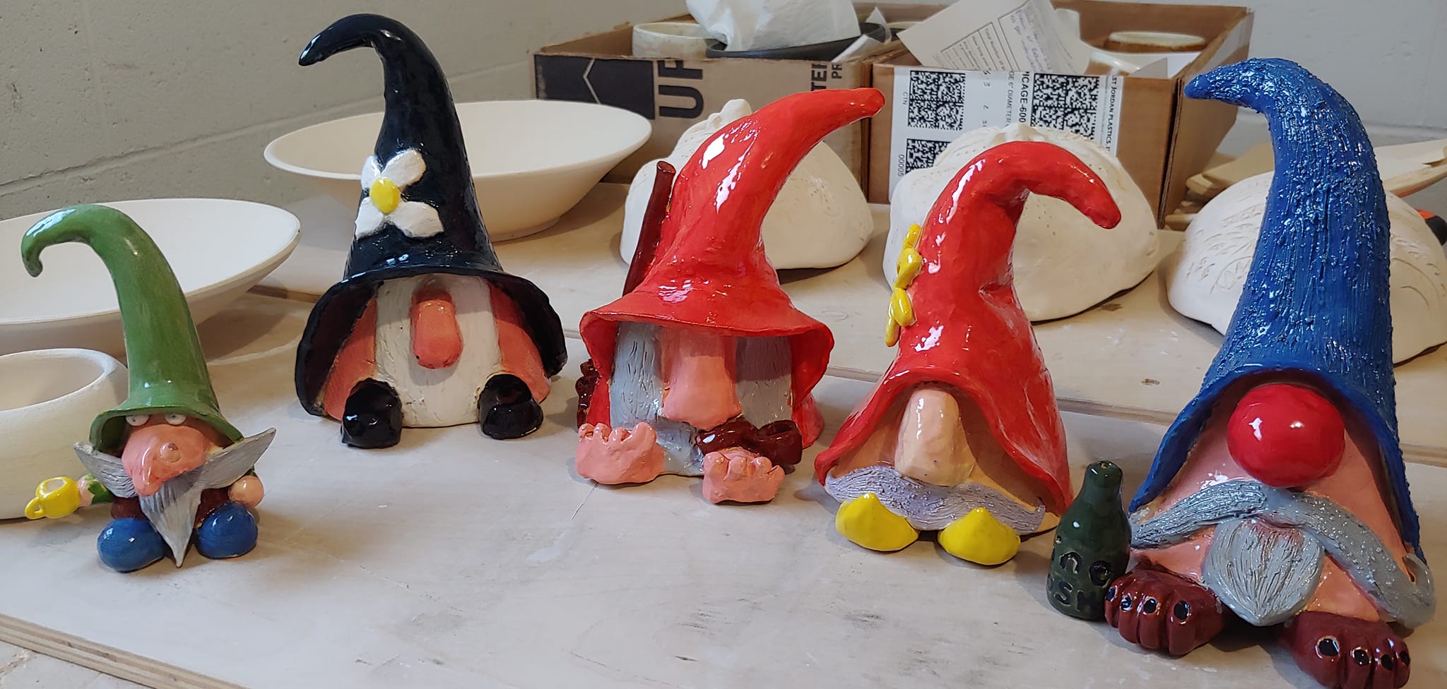 Gnomes made at a gnome workshop